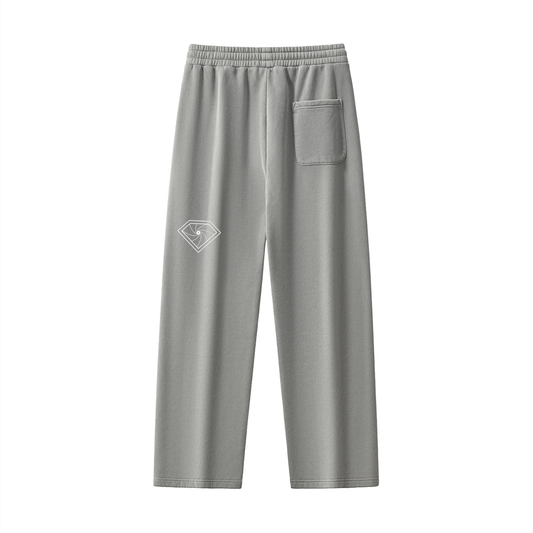 "CHOCO BABY" Frayed Enzyme Washed Fleece Sweatpants