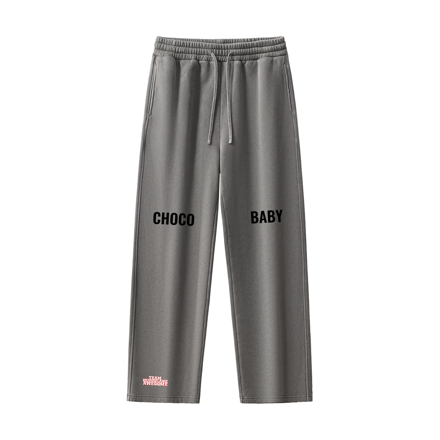 "CHOCO BABY" Frayed Enzyme Washed Fleece Sweatpants