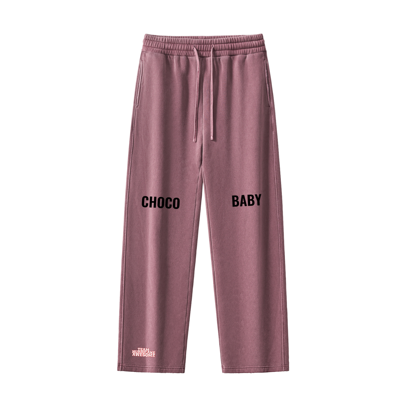 "CHOCO BABY" Frayed Enzyme Washed Fleece Sweatpants